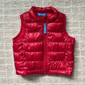 Like new! Primary Cherry Red Baby Vest - 6-12 months